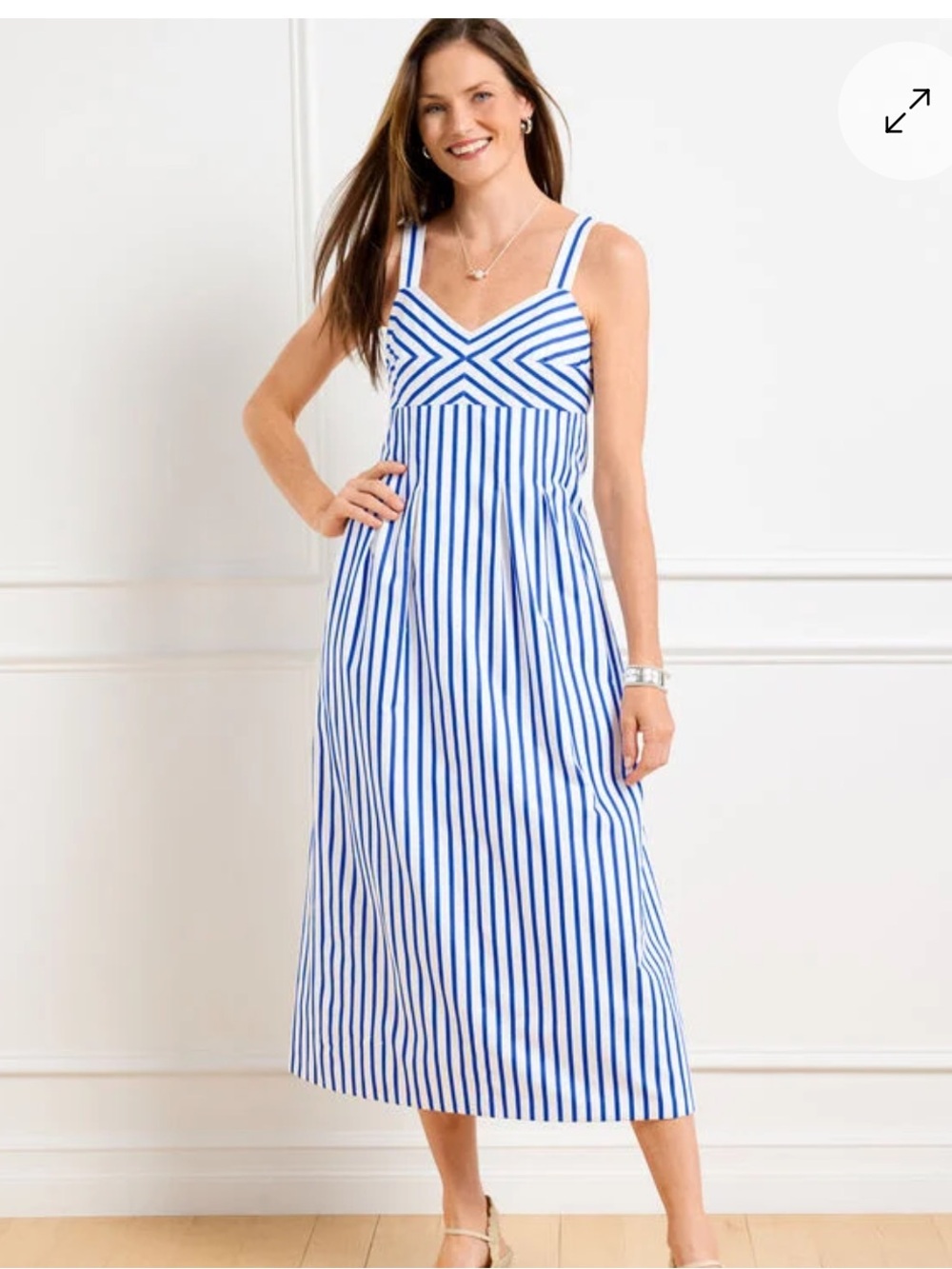 Talbots Blue and White Striped Sleeveless Maxi Dress, size 4